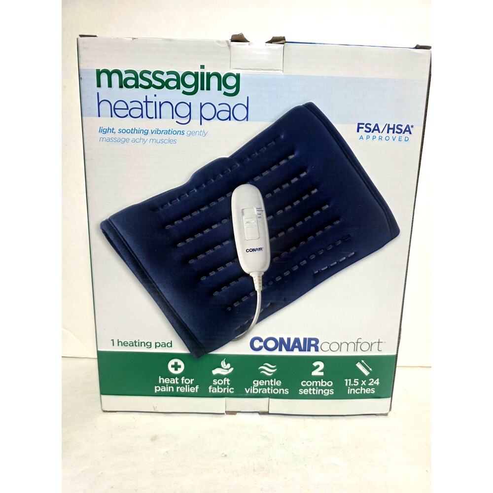 Conair Comfort Massaging Heating Pad Pain Relief 11.5 x 24 in FSA/HSA Approved